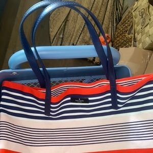 Kate Spade canvas tote with leather handles
